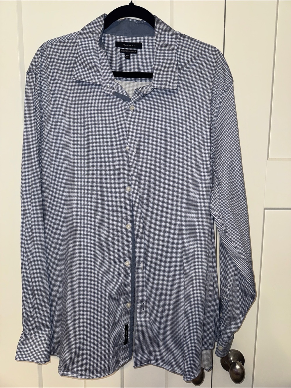 Van Heusen Light Blue Micro-Check Dress Shirt